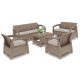 Set mobilier de gradina Corfu max set, culoare cappuccino, cu perna nisip