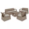Set mobilier de gradina Corfu max set, culoare cappuccino, cu perna nisip
