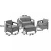 Set mobilier de gradina Corfu, culoare cappuccino, cu perna nisip