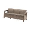 Canapea Corfu love seat max, culoare cappuccino, cu perna nisip