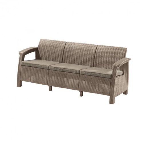 Canapea Corfu love seat max, culoare cappuccino, cu perna nisip