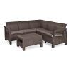 Set de mobilier de gradina Corfu Relax, maro, cu perne taupe calde