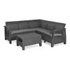 Set de mobilier de gradina Corfu Relax, culoare grafit, cu perne gri deschis