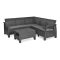 Set de mobilier de gradina Corfu Relax, culoare grafit, cu perne gri deschis