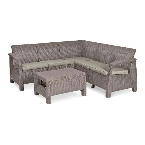 Set de mobilier de gradina Corfu Relax, culoare cappuccino, cu perna nisip