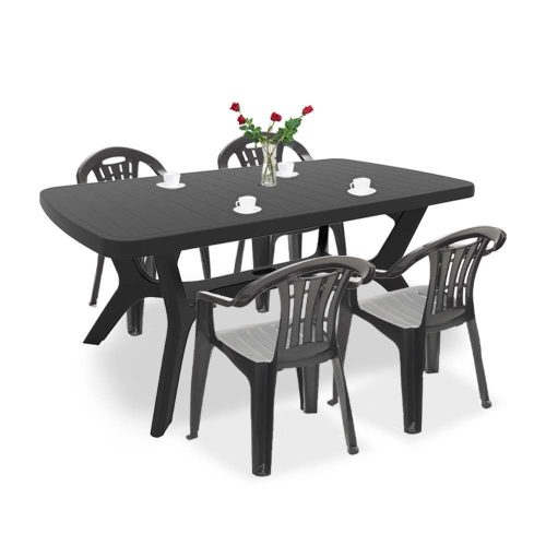 Set mobilier de gradina Balorca 4-1 in culoarea grafit