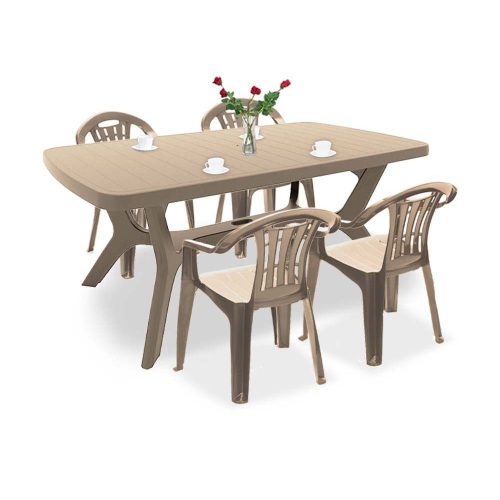Set de mobilier de gradina Balorca 4-1 in culoarea cappuccino