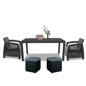 Set de mobilier de gradina Corfu duo cube grafit