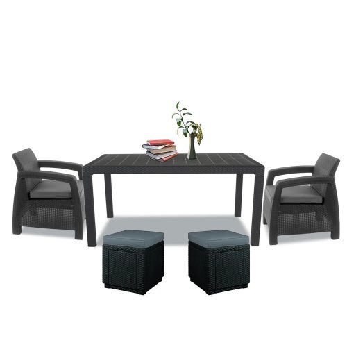 Set de mobilier de gradina Corfu duo cube grafit