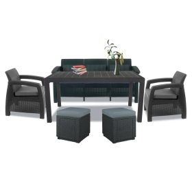 Set de mobilier de gradina Corfu Love max duo cub grafit