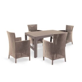 Set de mobilier de gradina Liowa 4-1 in culoarea cappuccino