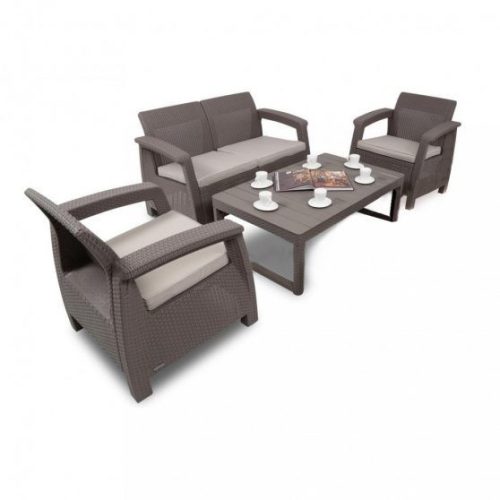 Set de mobilier de gradina Corfu Lyon II 4-1 in culoarea cappuccino