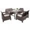 Set de mobilier de gradina Corfu Large Lyon 6-1 in culoarea cappuccino