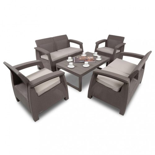 Set de mobilier de gradina Corfu Large II Lyon 6-1 in culoarea cappuccino