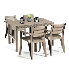 Set mobilier de gradina Julyon 4-1, culoare cappuccino