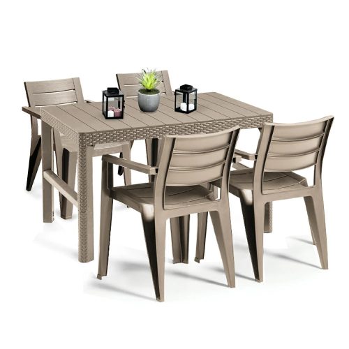 Set mobilier de gradina Julyon 4-1, culoare cappuccino