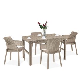 Set mobilier de gradina Evyon 4-1 cappuccino