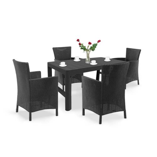 Set de mobilier de gradina Liowa 4-1 in culoarea grafit