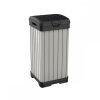 Cos de gunoi exterior din plastic cu aspect de lemn Rockford, maro, 125 l
