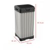 Cos de gunoi exterior din plastic cu aspect de lemn Rockford, maro, 125 l
