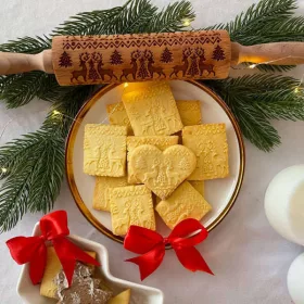 Rolă de rulat cu căprioare și motive festive