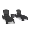 Set sezlonguri de gradina Atlantic Duo cu masa Luzon grafit