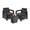 Set de mobilier de gradina Corfu duo cu masa Luzon grafit