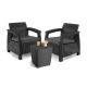 Set de mobilier de gradina Corfu duo cu masa Luzon grafit