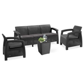 Set de mobilier de gradina Corfu Love duo cu masa Luzon grafit