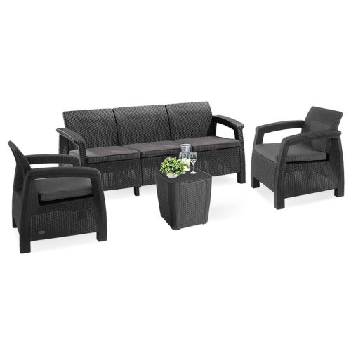 Set de mobilier de gradina Corfu Love duo cu masa Luzon grafit