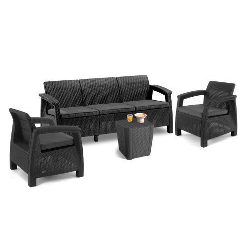Set de mobilier de gradina Corfu Love Max Duo cu masa Luzon grafit