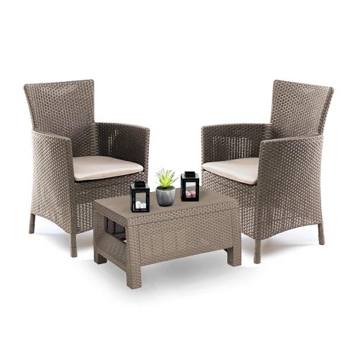 Set mobilier de gradina pentru balcon Corowa, culoare cappuccino