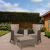 Set mobilier de gradina pentru balcon Corowa, culoare cappuccino