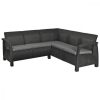 Set de colt de gradina din ratan artificial Corfu relax, grafit