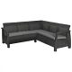 Set de colt de gradina din ratan artificial Corfu relax, grafit