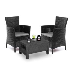 Set mobilier de gradina pentru balcon Corowa, grafit