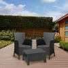 Set mobilier de gradina pentru balcon Corowa, grafit