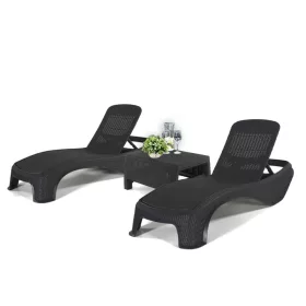Set sezlonguri de gradina Atlantic duo cu masa Corfu grafit