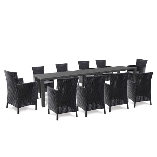 Set de mobilier de gradina Juowa cu 10 locuri, grafit