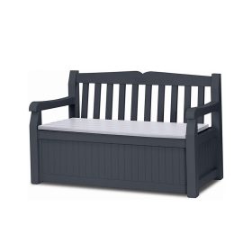 Banca de gradina/depozitare din plastic Eden Garden 265L, gri-grafit deschis