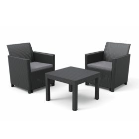 Set mobilier de gradina Claire Balcony cu masa Orlando, grafit