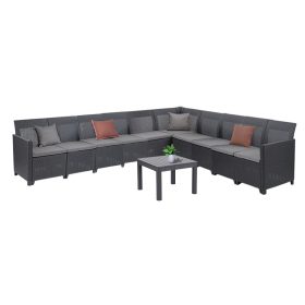 Canapea de colt Claire XV cu 10 locuri si masa Orlando