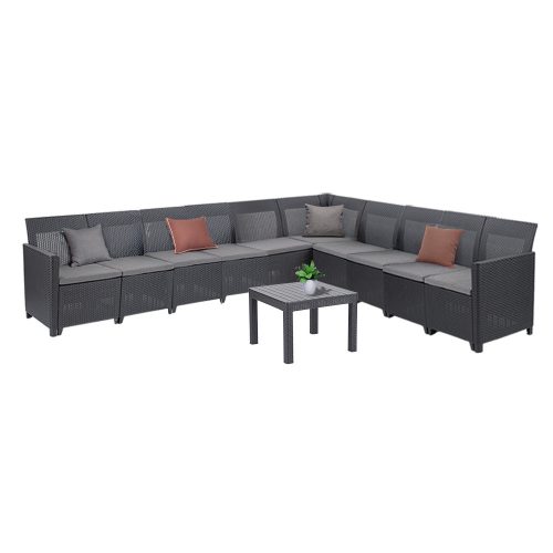 Canapea de colt Claire XV cu 10 locuri si masa Orlando