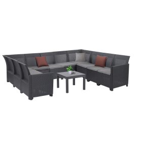 Canapea de colt Claire XII cu 10 locuri si masa Orlando