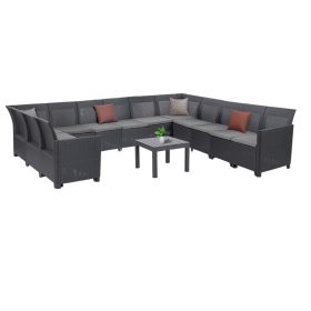 Canapea de colt Claire XVI cu 12 locuri si masa Orlando