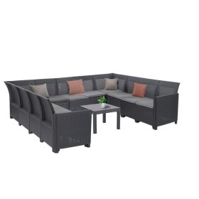 Canapea de colt Claire XIII cu 11 locuri si masa Orlando