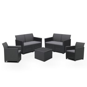 Set mobilier de gradina Claire cu 6 locuri, grafit
