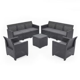 Set de mobilier de gradina Claire cu 8 locuri, grafit