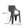 Set de mobilier de gradina Dante Balcony cu spatar inalt si masa Vigo, grafit
