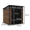 Casuta de gradina din plastic Signature PENT 7X7, lemn de nuc